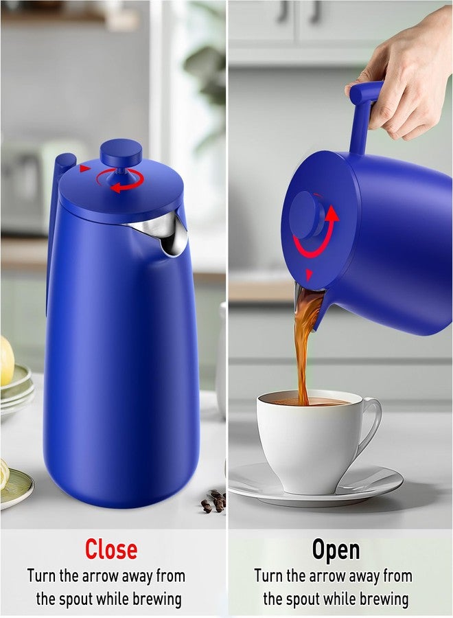 Secura 50oz French Press Coffee Maker - 304 Stainless Steel, Insulated Coffee Press with Extra Filter, Blue - Image 3