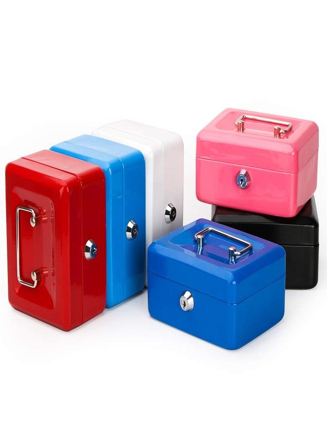 Parrency Cash Box with Money Tray, Small Money Box with Key Lock, 6" x 4 4/5" x 3", White - Image 5