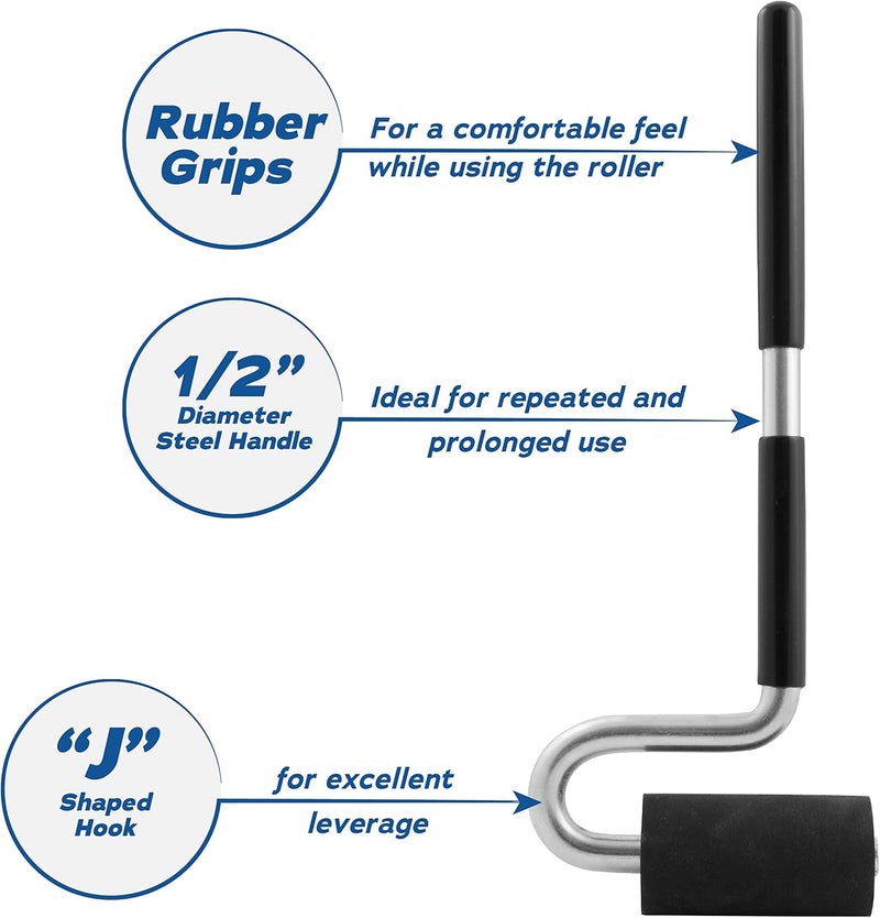 Fulton Long Handle J Roller with Thick Rubber Roller 1-1/2” in Diameter by 2-7/8” Wide For Veneers Laminate Wall Coverings and Edge Banding for Maximum Pressure Adhesion - Image 5