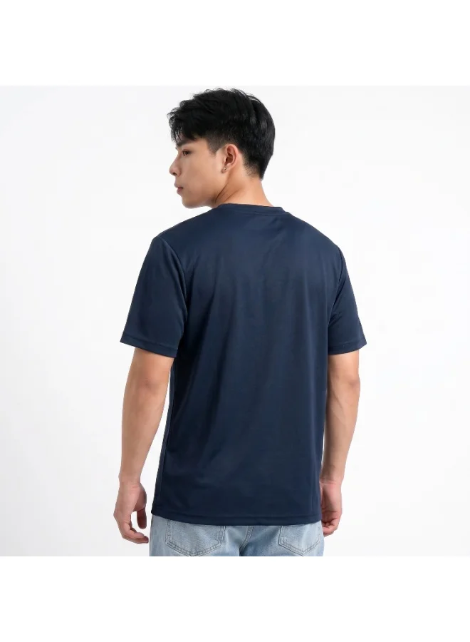 SLIMTA Men's Dry Fit T-Shirt   Navy Blue Lightweight Moisture-Wicking Crew Neck Tee Everyday Casual & Active Wear