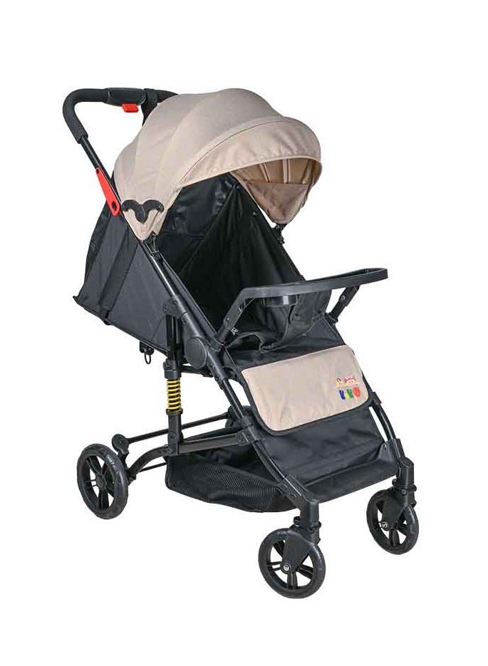 Kiko Comfortable Stroller 4 Wheels, 0 Months +, Beige