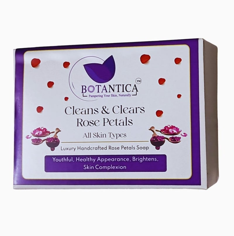 BOTANTICA Rose Petal Soap - Luxury Organic Soap with Shea Butter, Hydrating & Nourishing Formula, Ideal for Men & Women, Gentle for All Skin Types - Image 1