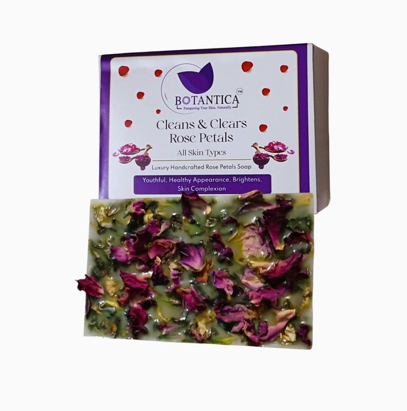 BOTANTICA Rose Petal Soap - Luxury Organic Soap with Shea Butter, Hydrating & Nourishing Formula, Ideal for Men & Women, Gentle for All Skin Types - Image 2