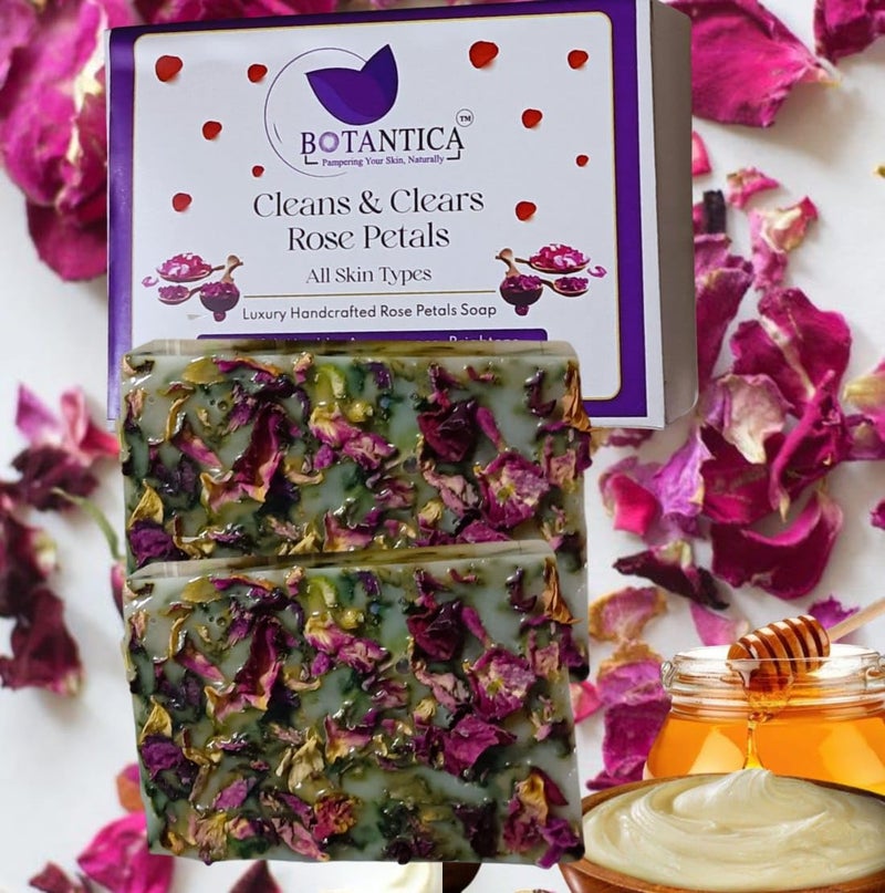 BOTANTICA Rose Petal Soap - Luxury Organic Soap with Shea Butter, Hydrating & Nourishing Formula, Ideal for Men & Women, Gentle for All Skin Types - Image 3