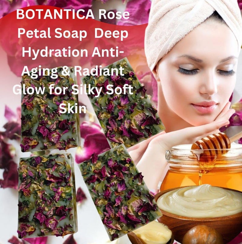 BOTANTICA Rose Petal Soap - Luxury Organic Soap with Shea Butter, Hydrating & Nourishing Formula, Ideal for Men & Women, Gentle for All Skin Types - Image 5