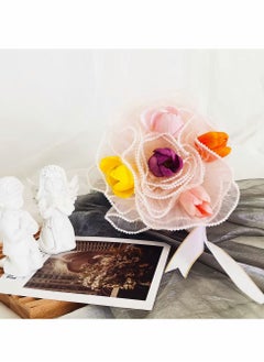 Y&D Pink Flower Wrapping Mesh Paper Floral Bouquet Packaging Wrinkled Translucent for Florist Supplies Wedding Valentines Gifts Decoration 11" X 162"(Pink with pearl)  - Image 4