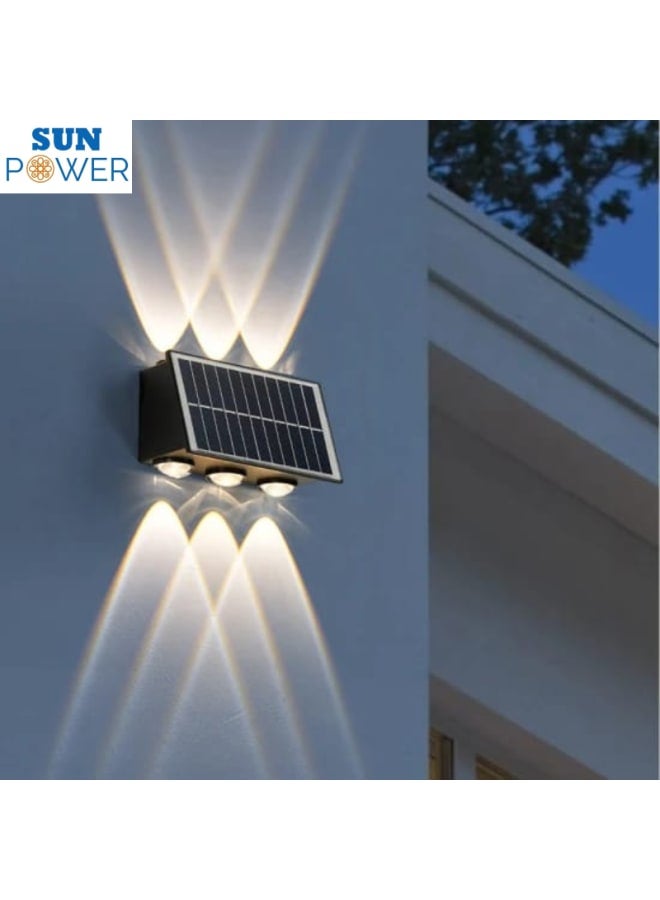 SUN POWER Solar LED Wall Light White & Warm Light Wall Light IP65 Waterproof Outdoor Wall Light for Wall, Hallway, Garden, Patio - Image 2