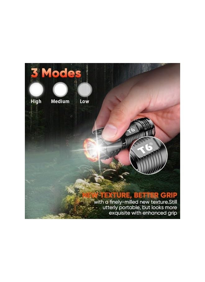 PROMASS promass 1000 Lumen Pocket Flashlight - 2 Pack EDC Torch Rechargeable 3 Modes Mini Torch for Camping Hiking Outdoor Emergency Waterproof Super Bright Small Flashlight with Tail Magnet Magnetic Clip  - Image 4