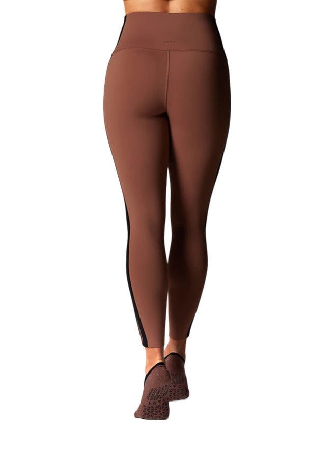 TAVI HIGH WAISTED 7/8 STRIPE TIGHT CLOVE EBONY - Image 4