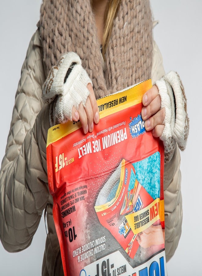 SPLASH Premium ice melt resealable Shaker Bag, melts to -15F, 10lb, snow & ice salt, concrete safe, good for driveways, sidewalks, etc. - Image 3