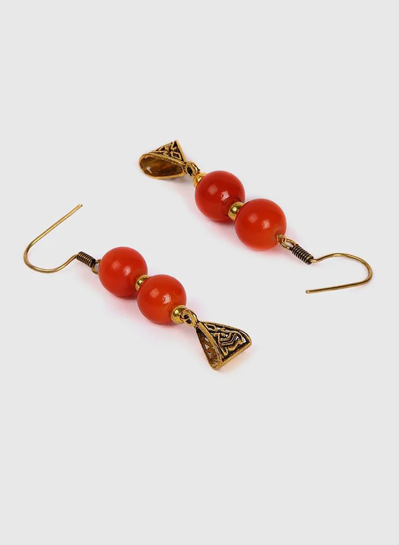 SOHI 3 Layered Gold-Plated Beaded Loop Jewellery Set