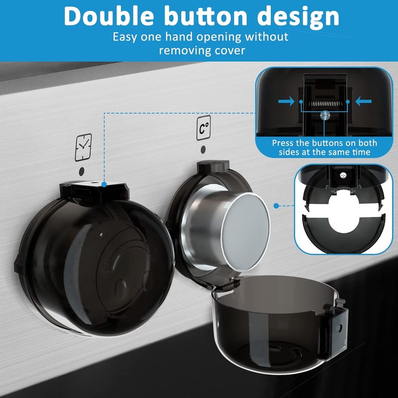Babepai Stove Knob Covers for Child Safety - 5 Pack Upgraded Double-Key Design Universal Size Baby Safety Gas Oven Knob Covers Stove Guard Baby Proofing - Image 4