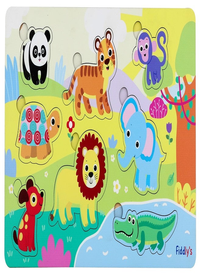Fiddlys Wooden Learning Educational Puzzle for Kids & Children Age 4+ Double Layered Wooden Puzzles with Bright Front & Back Print (Animals & Vehicles) - Image 2