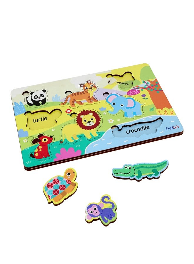 Fiddlys Wooden Learning Educational Puzzle for Kids & Children Age 4+ Double Layered Wooden Puzzles with Bright Front & Back Print (Animals & Vehicles) - Image 4