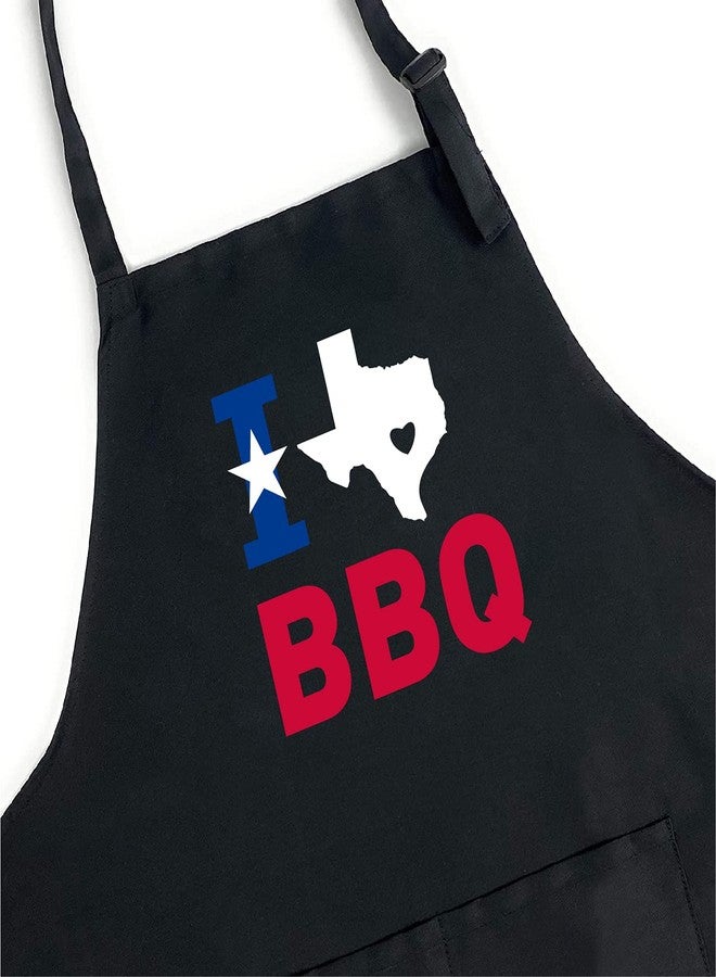XBPDMWIN Funny Aprons for Men - I Love Texas BBQ - Texas Aprons for Men with Pockets - Mens Apron Cooking BBQ Gift for Father’s Day/Birthday - Image 3