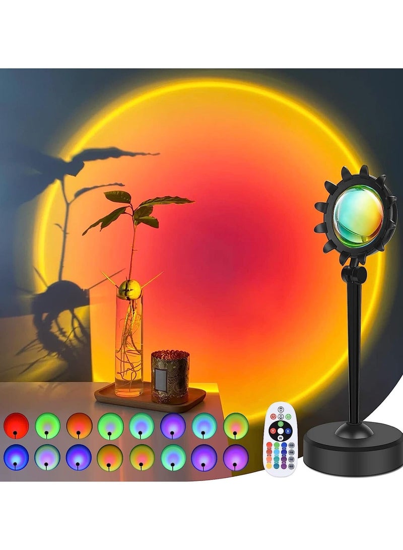 KASTWAVE Sunset Lamp Projection, 16 Colors Changing Lamp Projector Rainbow Night Light Sunlight Lamp Room Decor 360 Degree Rotation for Decorations - Image 1