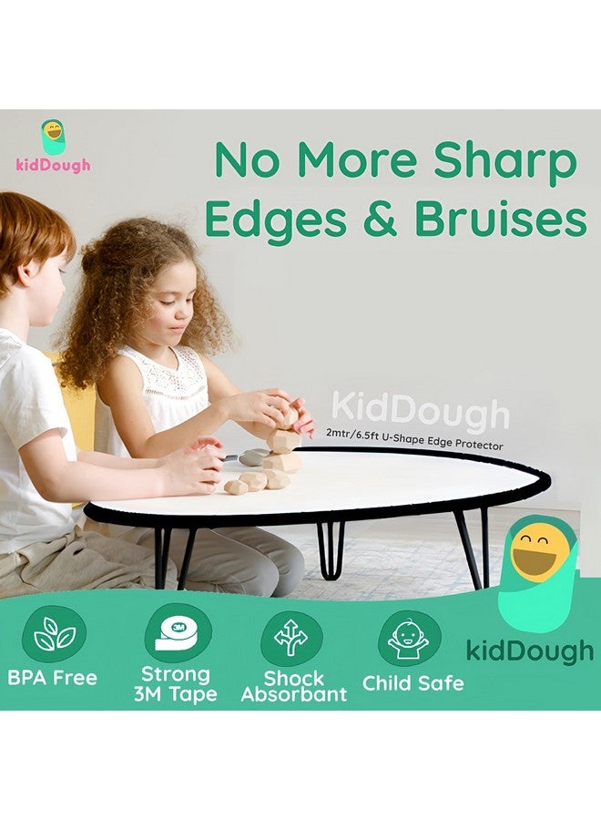 KidDough Baby Proofing U-Shape Safety Strip - 2 Meters, Furniture Edge Protector For Kids, For Furniture Thickness Less Than 2 Cm, Corner Protector For Sharp Edges, Baby Safety Products, Black - Image 3