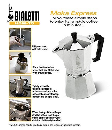 Bialetti - Moka Express: Iconic Stovetop Espresso Maker, Makes Real Italian Coffee, Moka Pot 12 Cups (22 Oz - 670 Ml), Aluminium, Silver - Image 4