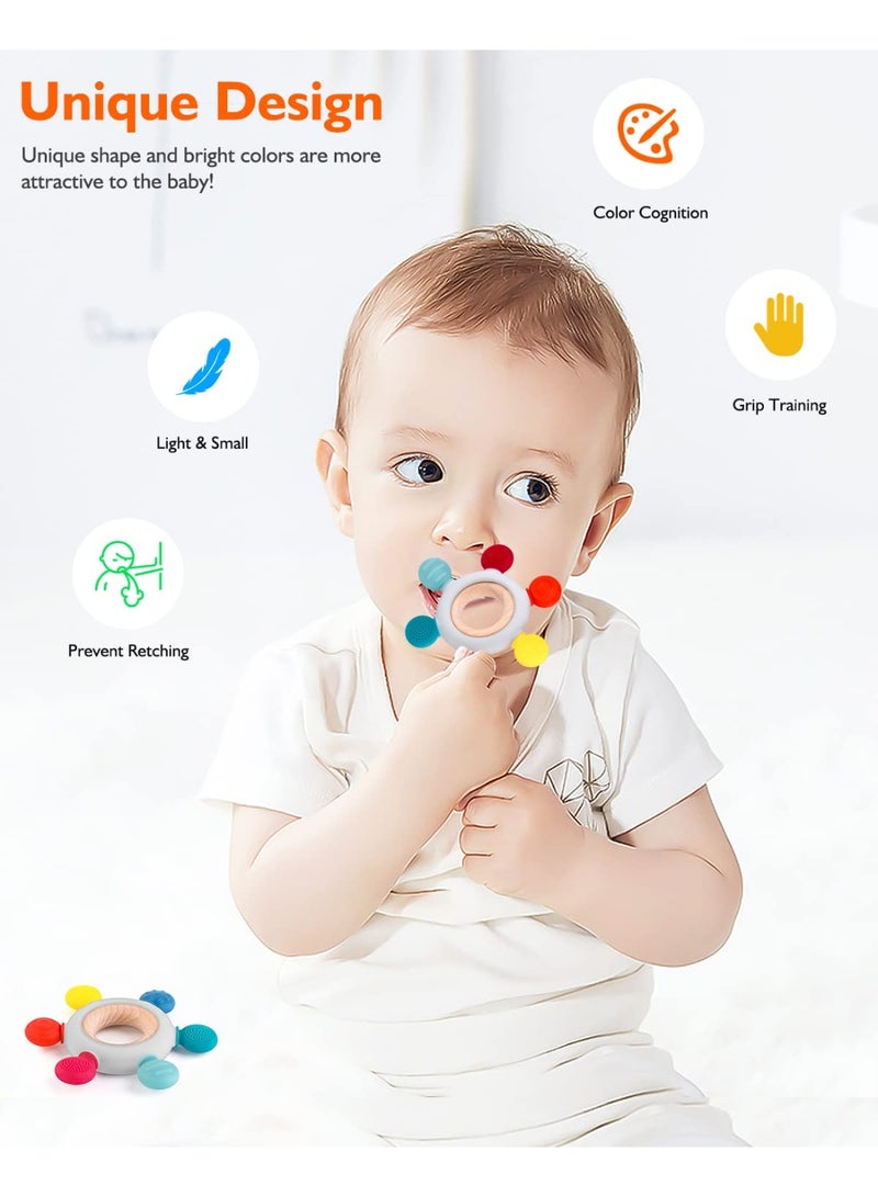 عام ألعاب التسنين للأطفال، لعبة تخفيف التسنين، ألعاب مضغ للأطفال خالية من مادة BPA، ألعاب الرضع ملحقات حديثي الولادة، حلقات تسنين للأطفال من عمر 0-3-6-9-12 شهرًا للأولاد والبنات - Image 3