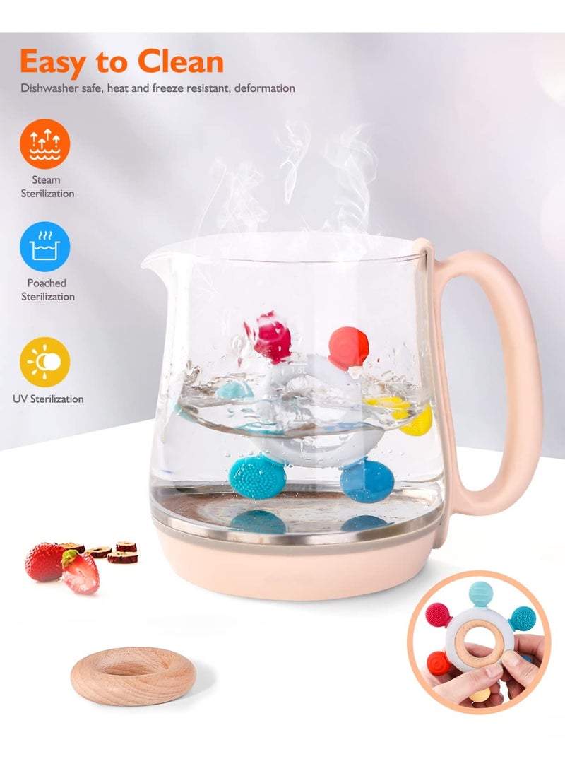 عام ألعاب التسنين للأطفال، لعبة تخفيف التسنين، ألعاب مضغ للأطفال خالية من مادة BPA، ألعاب الرضع ملحقات حديثي الولادة، حلقات تسنين للأطفال من عمر 0-3-6-9-12 شهرًا للأولاد والبنات - Image 4