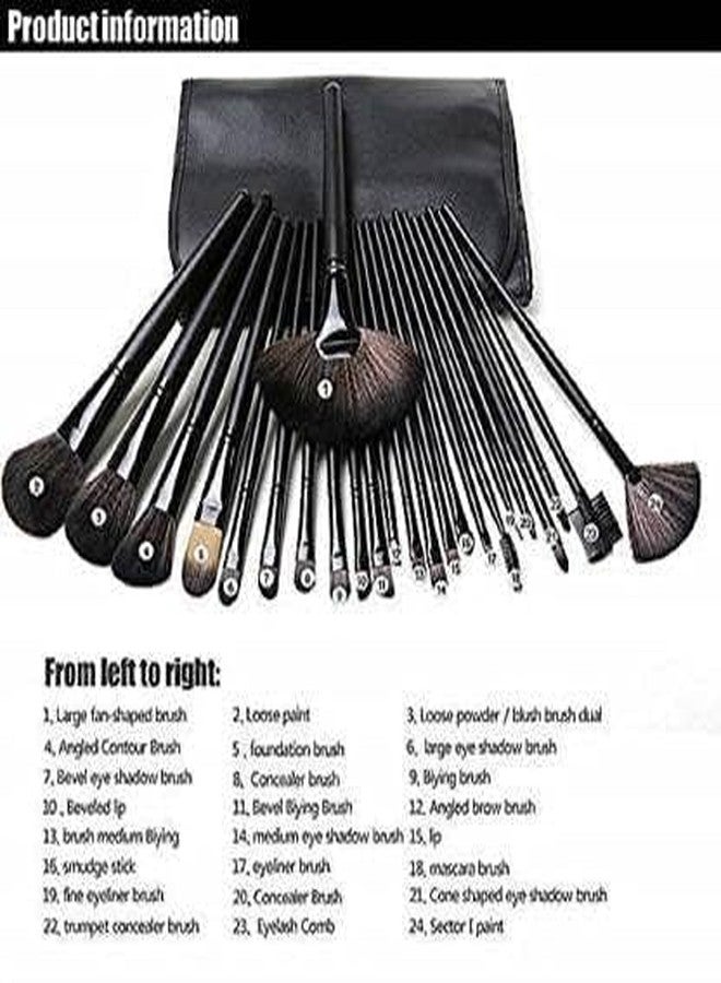GOLD MAX beauty Professional Makeup Brush Set 24 Pcs, Makeup Brushes for Women & Girls, Eyeliner, Eye Shadow, Eye Brow, Premium Wooden Handles with Pouch Case - Image 5