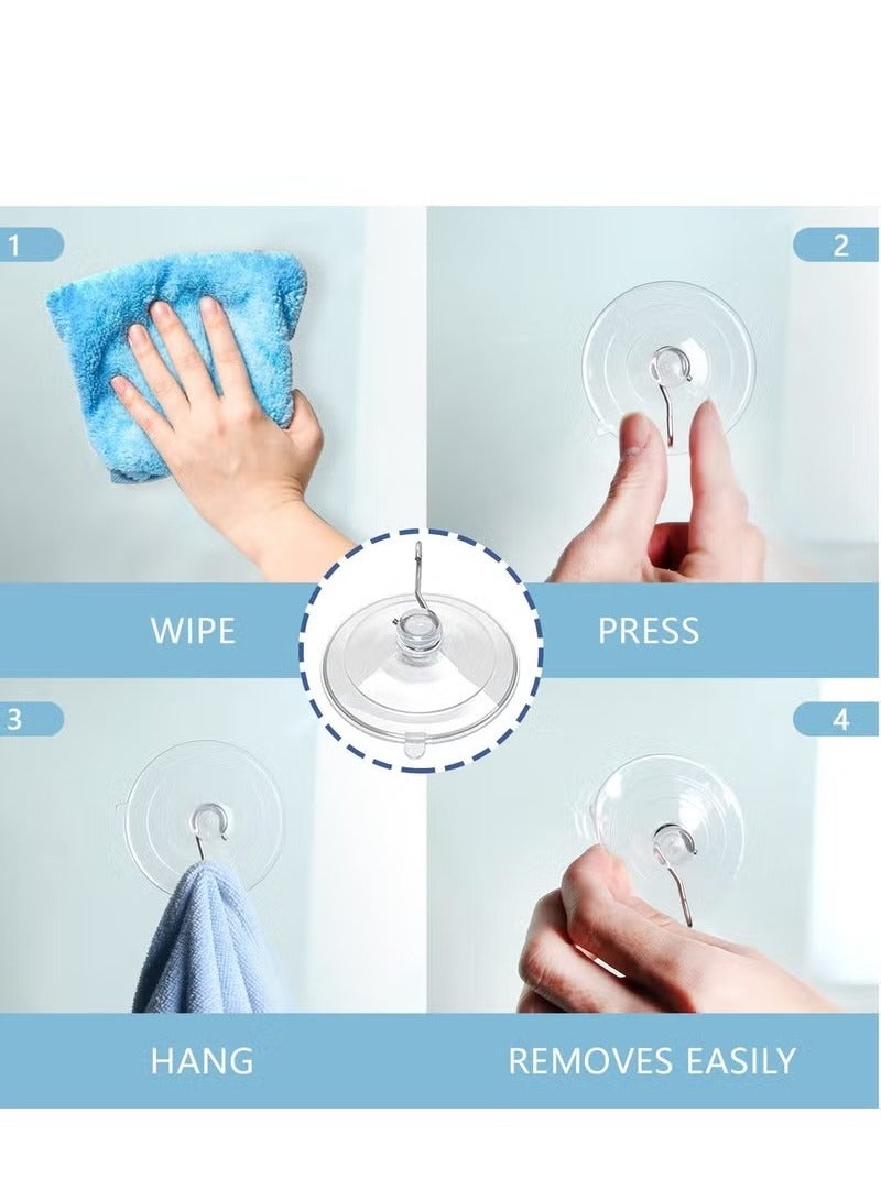 20 Pack Suction Cup Hooks, Inches Clear Pvc Suction Cups with Metal Hooks Removable Waterproof Strong Powerful Suction Cups for Kitchen Bathroom Shower Wall Window Glass Door - Image 5