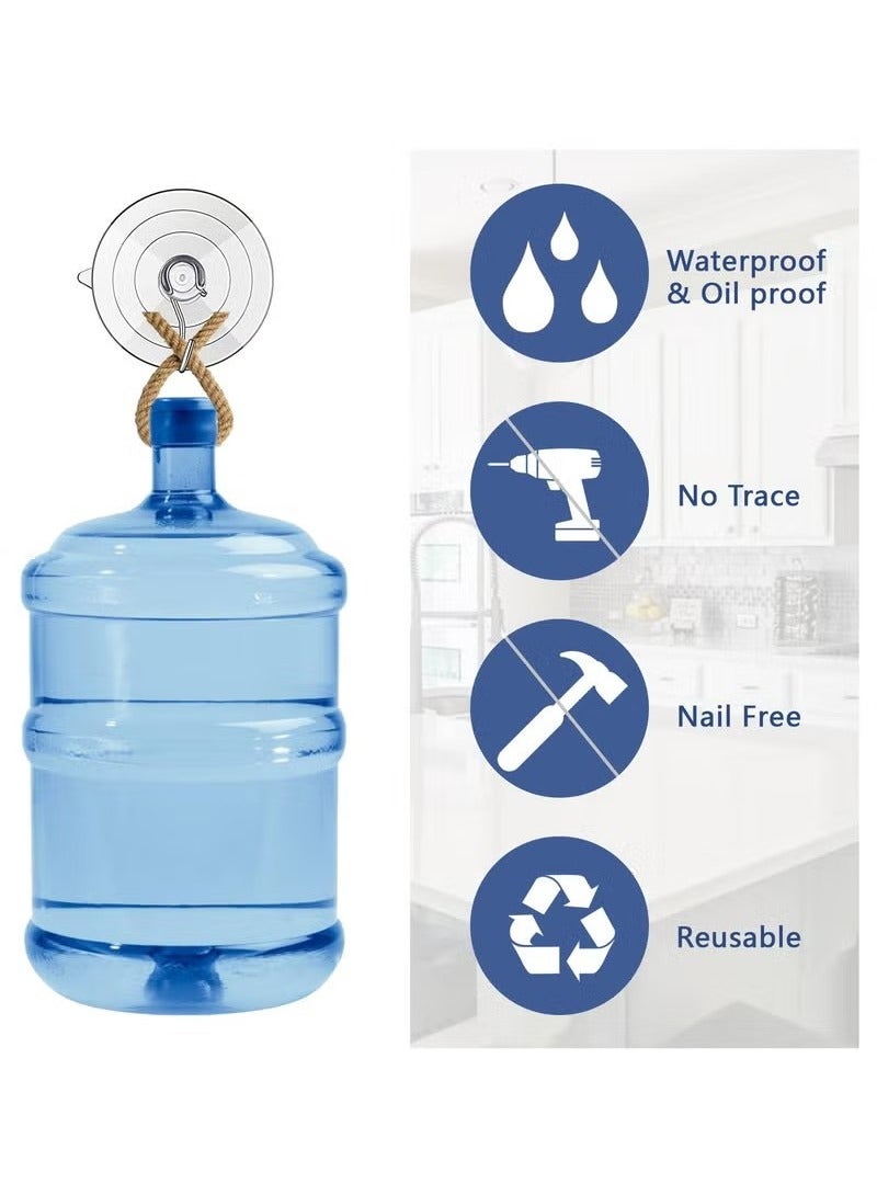 20 Pack Suction Cup Hooks, Inches Clear Pvc Suction Cups with Metal Hooks Removable Waterproof Strong Powerful Suction Cups for Kitchen Bathroom Shower Wall Window Glass Door - Image 3