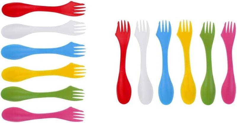 klarako 12 Pack Sporks, Durable & Sporks, Multi-Colors & Combo Utensils, Flatware Mess Kit for Camping & Outdoor Activities - Image 5