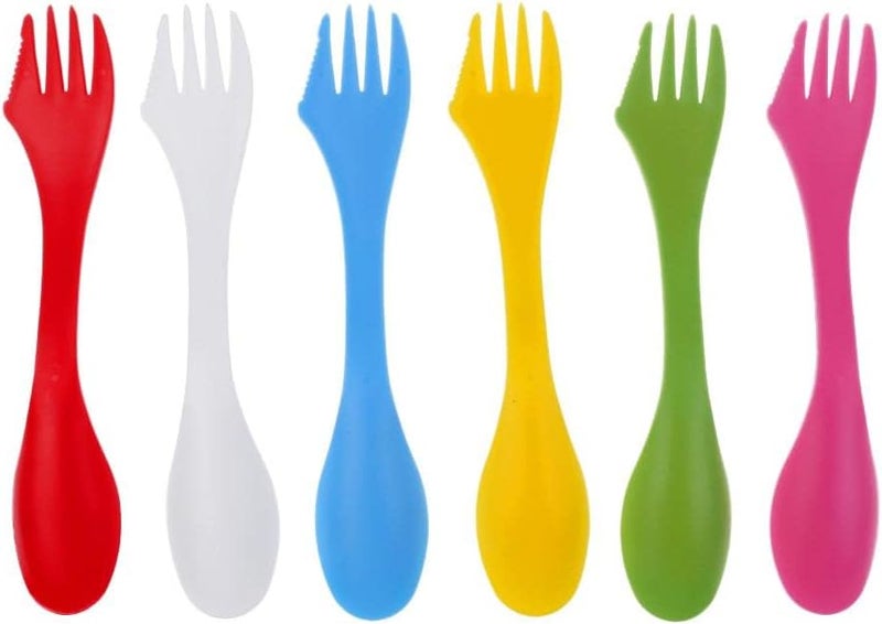 klarako 12 Pack Sporks, Durable & Sporks, Multi-Colors & Combo Utensils, Flatware Mess Kit for Camping & Outdoor Activities - Image 3