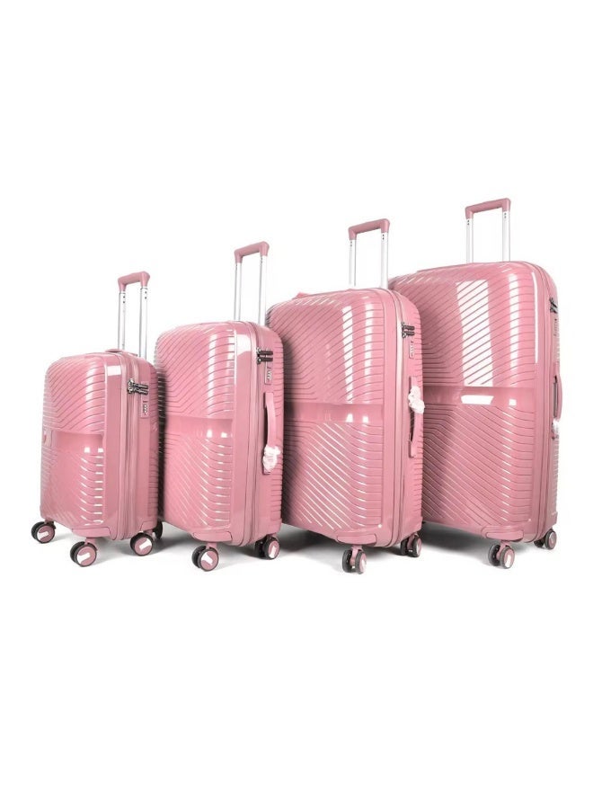 بوجاجو طقم حقائب سفر من البولي بروبيلين مكون من 4 قطع | حقائب ترولي خفيفة الوزن وغير قابلة للكسر، مقاسات 32 بوصة، 28 بوصة، 24 بوصة، 20 بوصة | طقم حقائب سفر متينة ذات غلاف صلب وسحاب مضاد للسرقة | حقائب سفر إلى الإمارات العربية المتحدة - Image 1