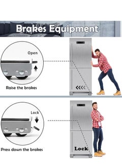 ماركة غير محددة Universal Extendable Furniture Appliance Rollers (4 Pack) – Heavy-Duty Mover Tools with 24 Rollers  Brakes, Strong Base for Washing Machines, Refrigerators, Dryers, Grey  - Image 4