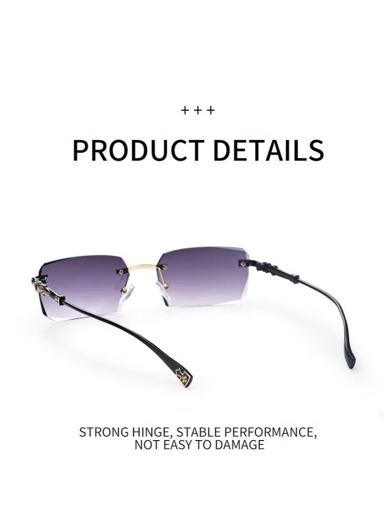 Elanova New Rimless Fashion Trend Sunglasses Personalized Sunglasses UV Protection Unisex - Image 4