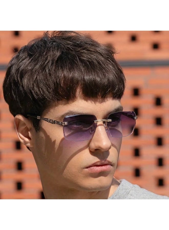 Elanova New Rimless Fashion Trend Sunglasses Personalized Sunglasses UV Protection Unisex - Image 2