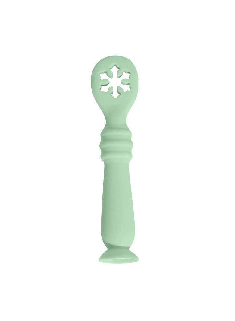 Children's Silicone Tableware Set Baby Food Tray Tableware Green Food Spoon (Three-Piece Set) - Image 2