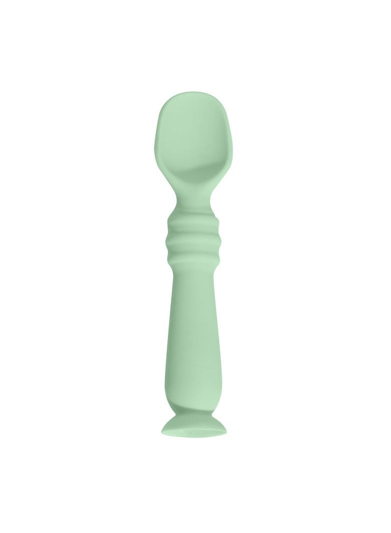 Children's Silicone Tableware Set Baby Food Tray Tableware Green Food Spoon (Three-Piece Set) - Image 3