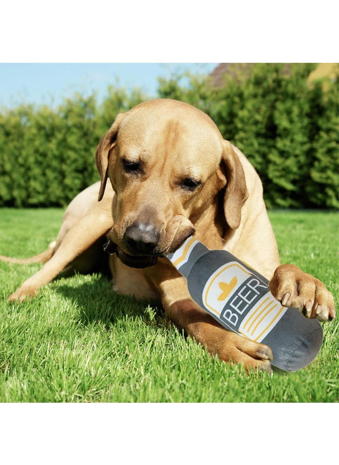 Neostyle 3 Pcs Pet Squeak Toys,Beer Bottle Plush Dog & Cat Squeak Toy,Cat Catnip Toys,Presents for Pets  - Image 4