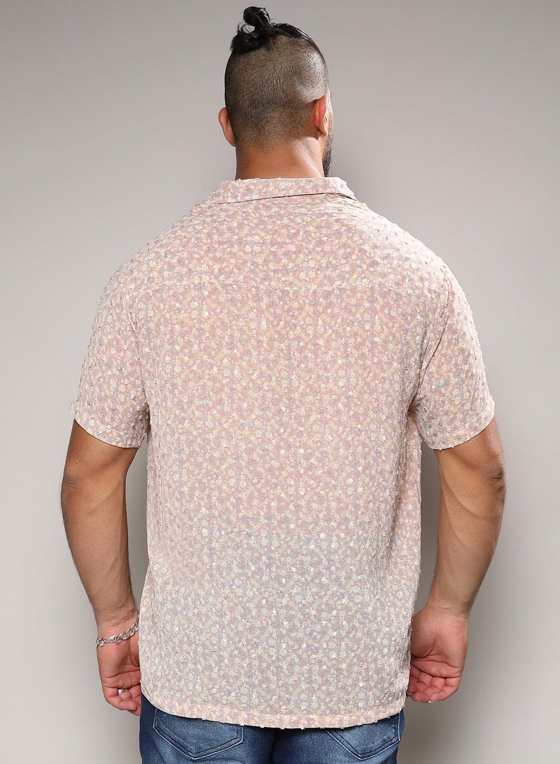 Instafab Plus Washed Flowers Seld-Design Shirt - Image 3