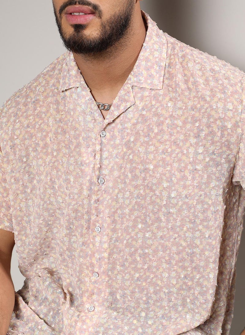 Instafab Plus Washed Flowers Seld-Design Shirt - Image 5