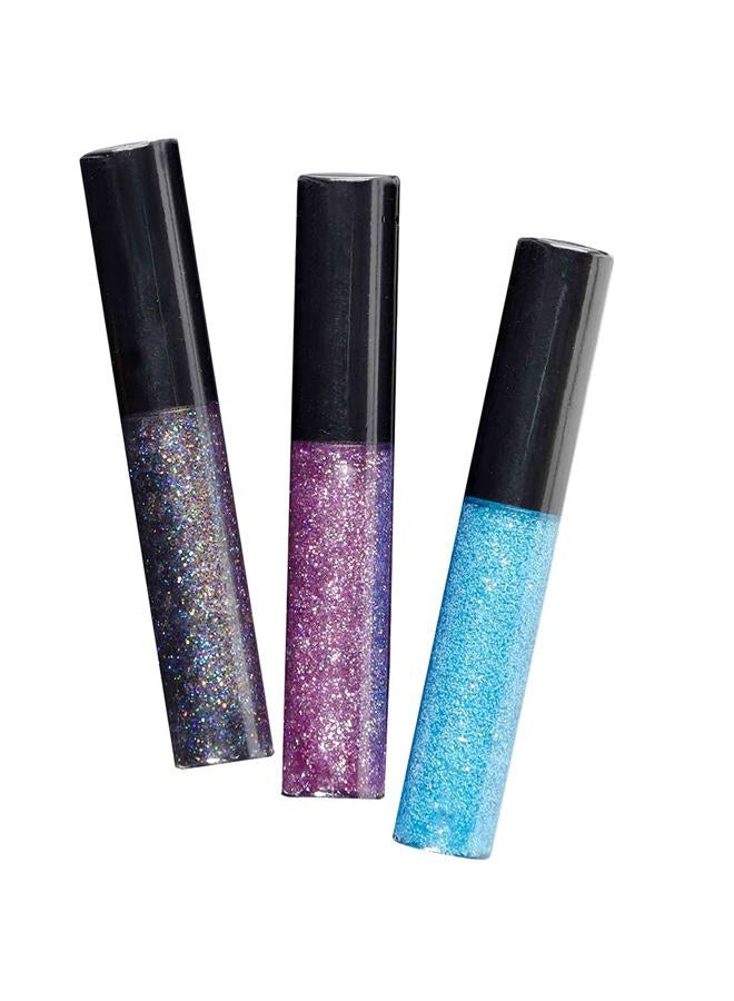 Amscan Multicolor Glitter Lip Gloss - 3 Pcs. - Shimmering Design, Perfect Costume Accessory For Parties, Events & Everyday Glamour - Image 1