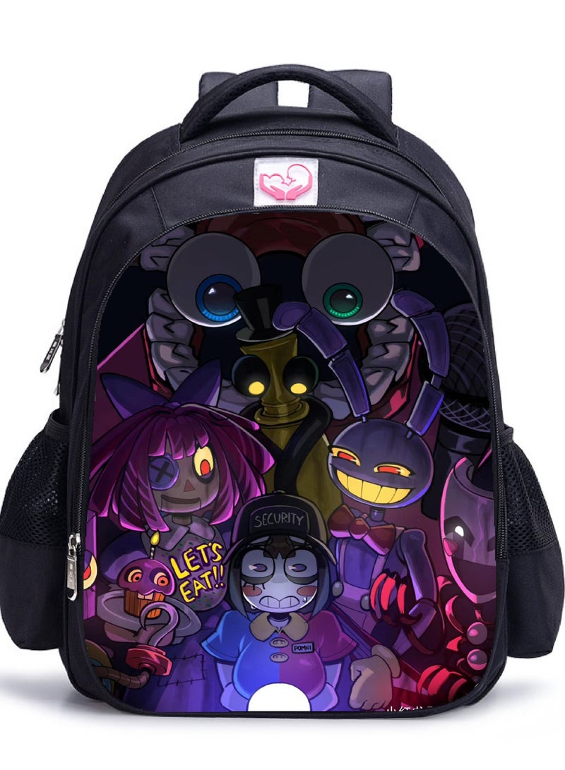Children's School Bag Printed Kindergarten School Bag Cartoon Cute Oxford Cloth School Bag Magic Number Circus,A-27-Small-Magic Digital Circus  - Image 1
