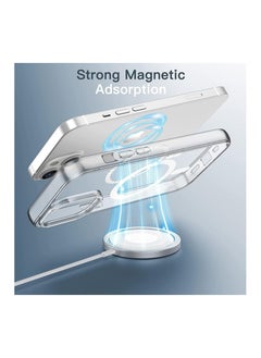 Clear Magnetic Case for iPhone 13 compatible with MagSafe magnetic charging. Slim design and soft touch, it provides strong protection against shocks and scratches, with a non-slip surface for better grip. It combines elegance and durability for optimal protection for your phone.