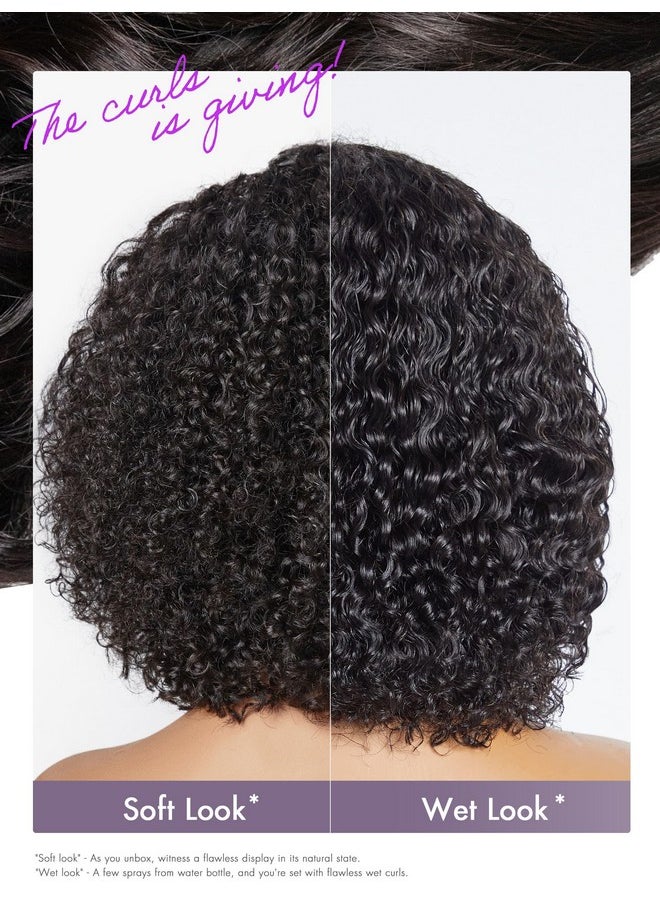 LUVME HAIR - Uvme Hair 8" Curly Glueless Wigs Human Hair Pre Plucked Undetectable Hd Lace Wig Ready To Go Pre Cut Lace Wig Short Curly Bob Wig Human Hair 180 Density - Image 1