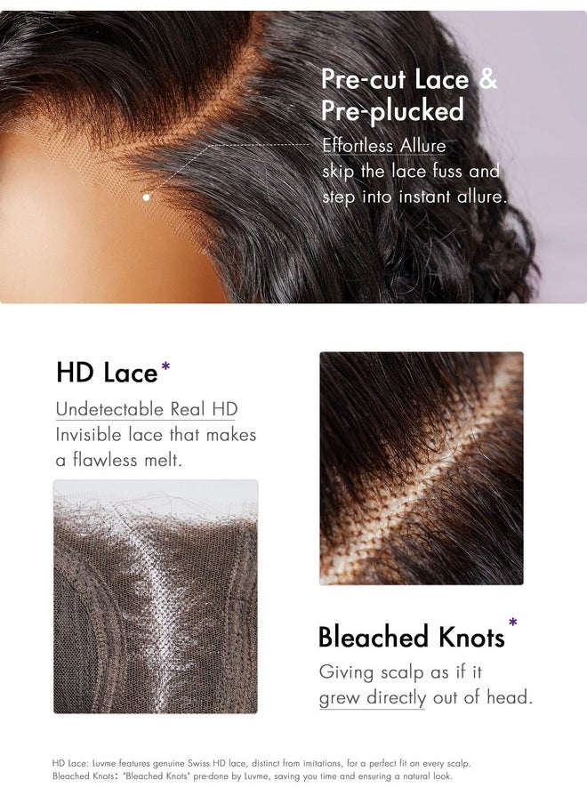 LUVME HAIR - Uvme Hair 8" Curly Glueless Wigs Human Hair Pre Plucked Undetectable Hd Lace Wig Ready To Go Pre Cut Lace Wig Short Curly Bob Wig Human Hair 180 Density - Image 1