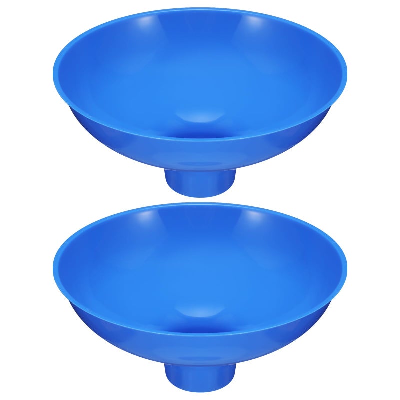 Vesici Extra Large Wide Mouth Funnel 25 x 10 Multi Purpose Filling Funnel Plastic Reusable for Water Softener Resin Tanks Carbon Media Jar Filling Use Blue2 Pack - Image 2