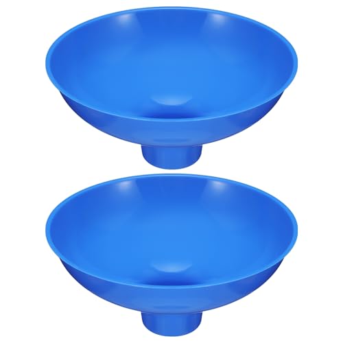 Vesici Extra Large Wide Mouth Funnel 25 x 10 Multi Purpose Filling Funnel Plastic Reusable for Water Softener Resin Tanks Carbon Media Jar Filling Use Blue2 Pack - Image 1