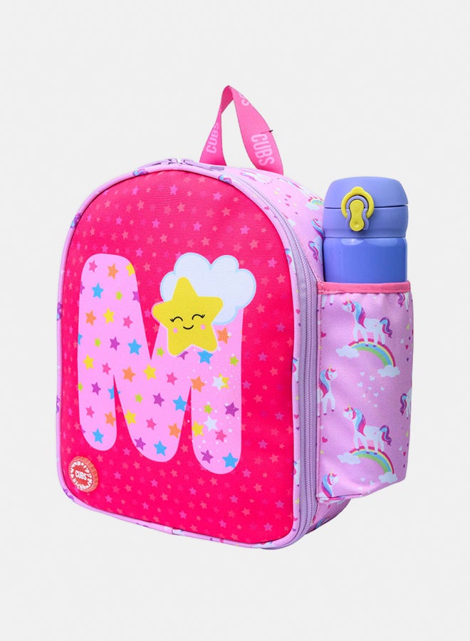 CUBS Nursery Pink Unicorn Letter M Lunch backpack - Image 2