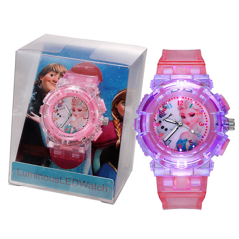New Kids Frozen Luminous Quartz Watch Pink C box packaging 