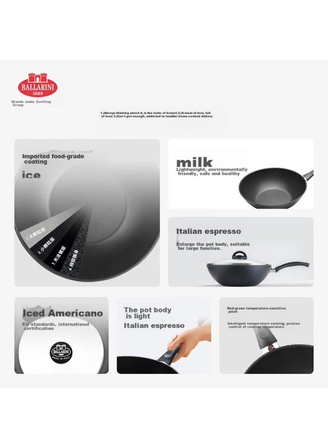 Ballarini Balalini Non-stick Wok, Imported, Suitable For Frying And Stir-frying, Lightweight, For Gas Stoves, 30cm, Naples Series - Image 1
