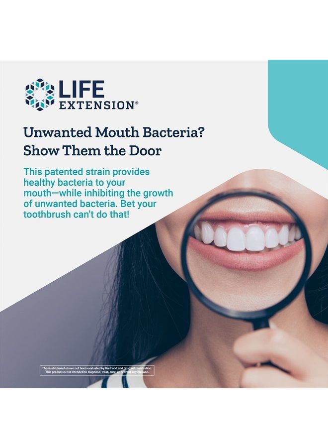Life Extension فلوراسست لصحة الفم - بروبيوتيك لصحة الفم مع S. Salivarius BLIS M18 - مكمل صحة الفم والأسنان - مرة واحدة يوميًا - خالي من الجلوتين، نباتي - 30 حبة - Image 5