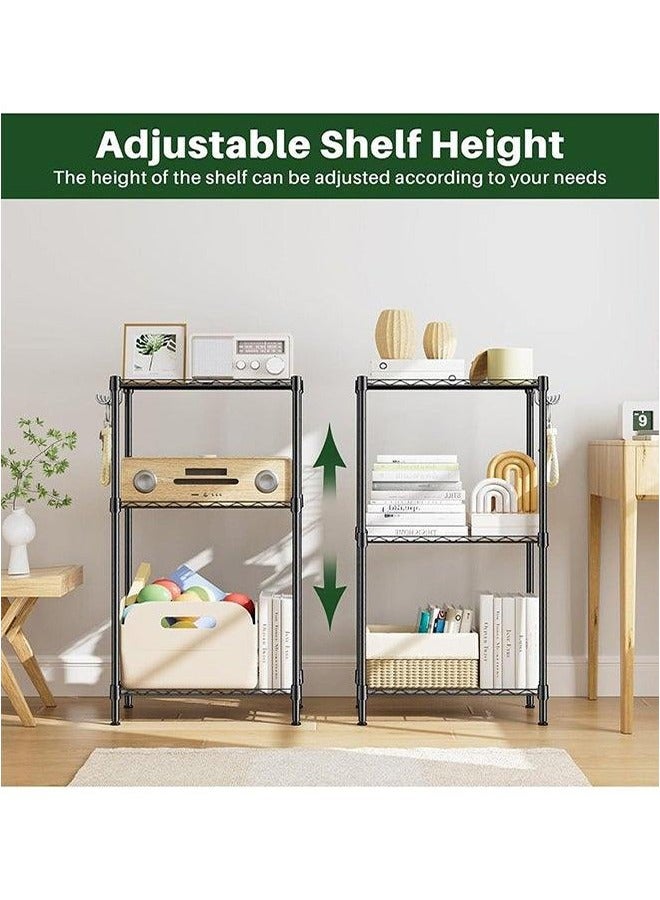 بلومنغ تايم رف تخزين من 3 طبقات من الأسلاك الحديدية ، رف تخزين معدني للحمام ، أسود ، متين ، مضاد للصدأ والتآكل ، يمكن أن يمنع العناصر الصغيرة من السقوط ، ارتفاع قابل للتعديل ، سهل التركيب ، قدرة تحمل قوية ، متعددة الوظائف وعملية ، مناسبة للمكاتب والمرائب والمطابخ - Image 3